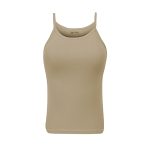 "تاپ بندی زنانه کرال کوئین در رنگ کرم، انتخابی عالی برای استایل‌های کژوال و رسمی. راحتی و آزادی حرکت در طول روز با پنبه 100% طبیعی."