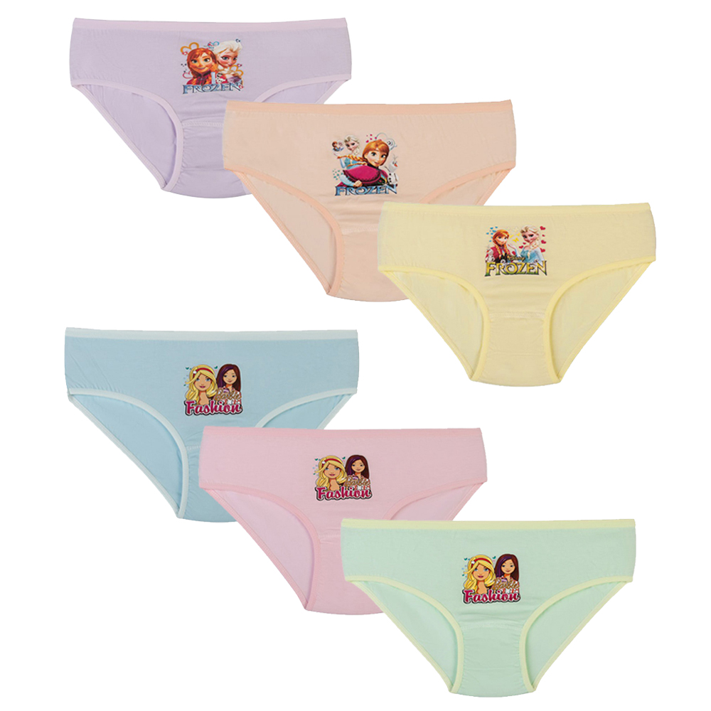 digi6 شورت دخترانه کرال کوئین مدل اسلیب | بسته ۶ عددی - تصویر 1